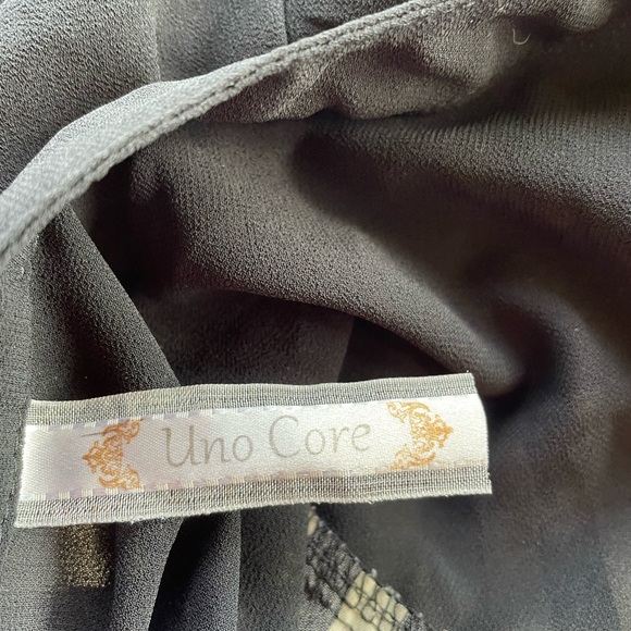 Black and Cream Button Down Shirt with Studded Detail - Picture 5 of 5